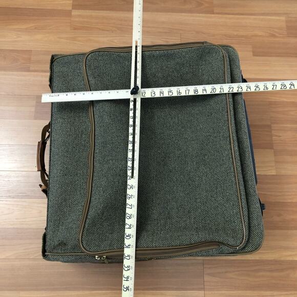 HARTMANN Vtg Tweed Leather Rolling Carry On Luggage Garment Bag Suitcase 24x22 - Picture 14 of 16